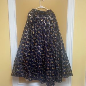 Blue and gold lehenga